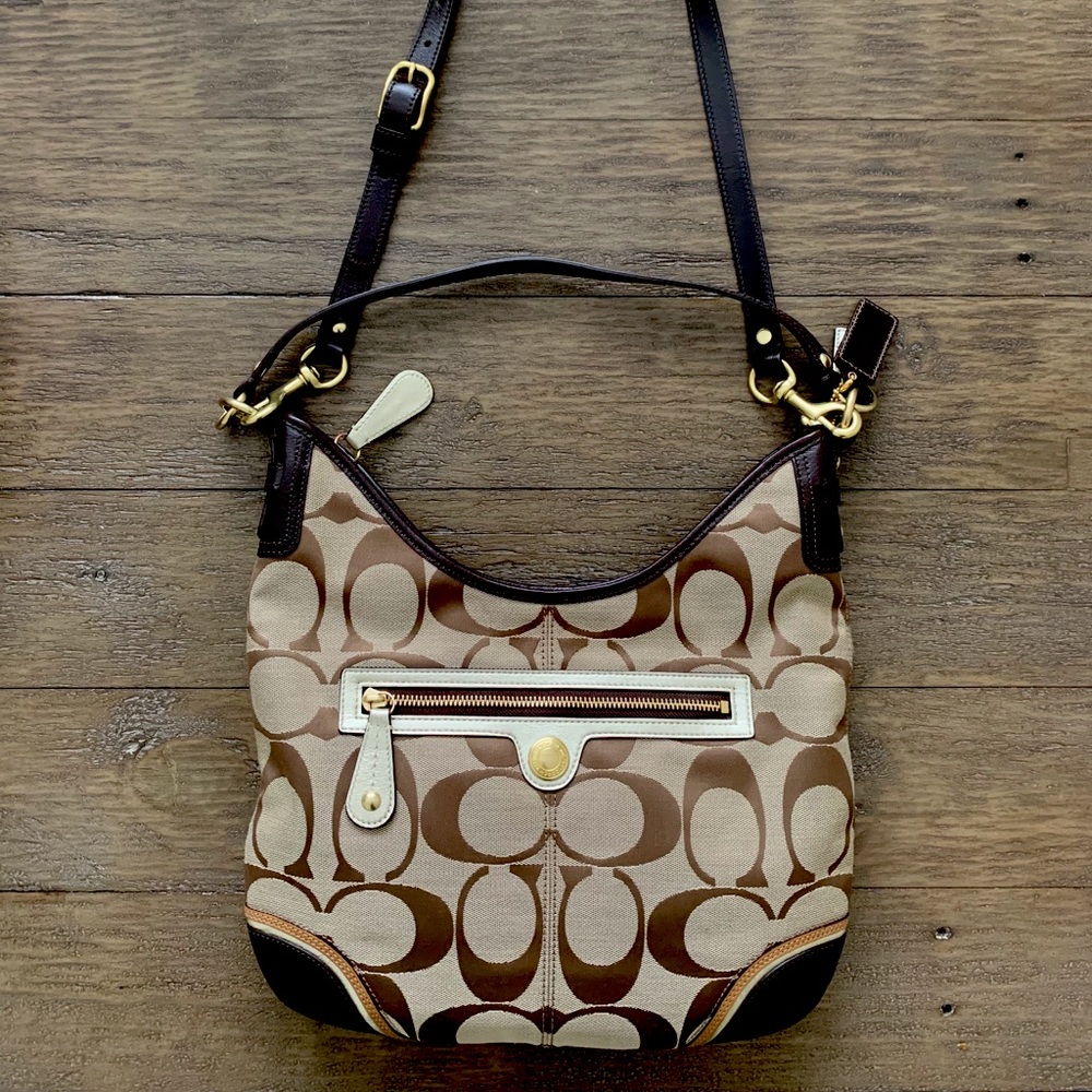 Coach Brown Gold Signature Crossbody F15179